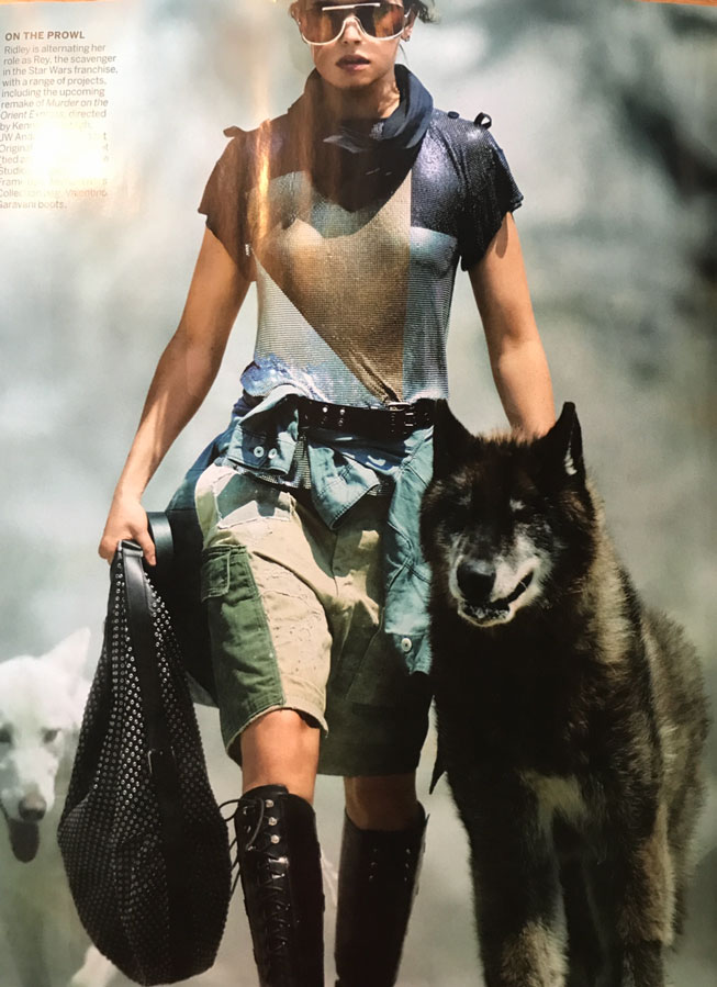 Exotic Animals: Vogue Magazine, Wolf, Dog, Daisy Ridley, Star Wars