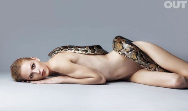 Reptiles & Amphibians: Out Magazine, Transgender Model, Andreja Pejic, Boa Python Snake