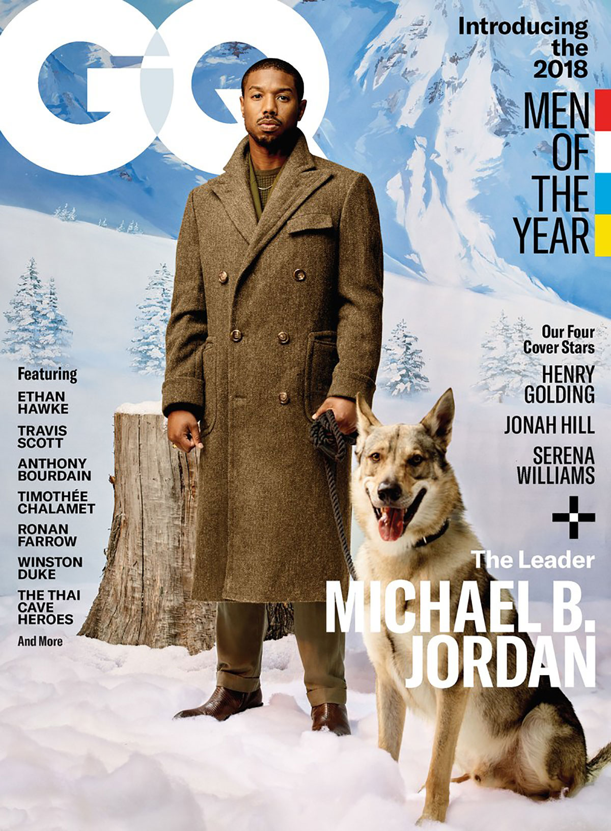 GQ, Michael B Jordan, wolf dog